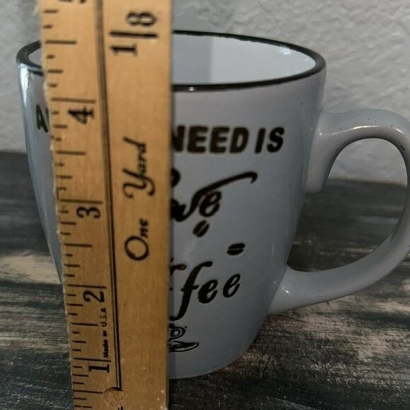 "All You Need Is Love & Coffee" Ceramic Mug 12 Oz Dishwasher Safe - Picture 3 of 5